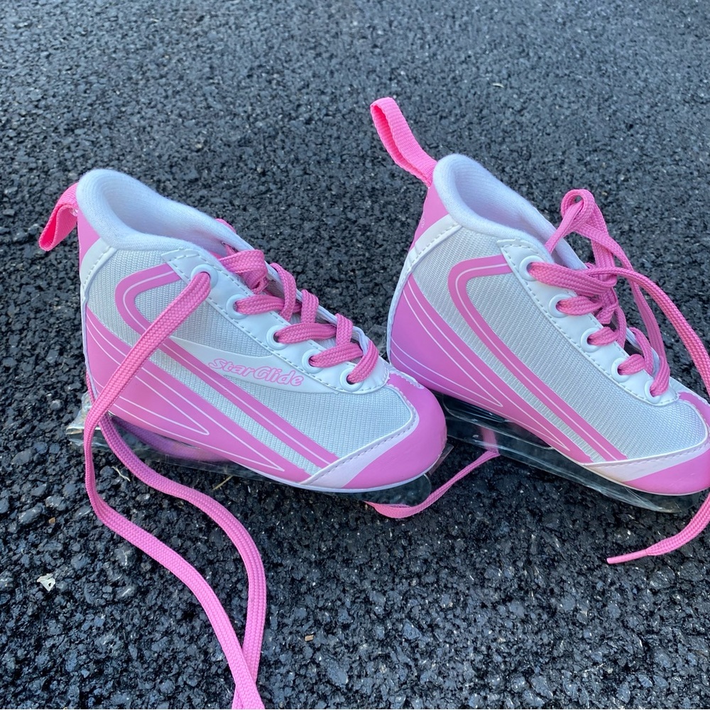 Star Glide Double Kids Runner Beginners Pink Ice Skates Junior Girls size JR10
